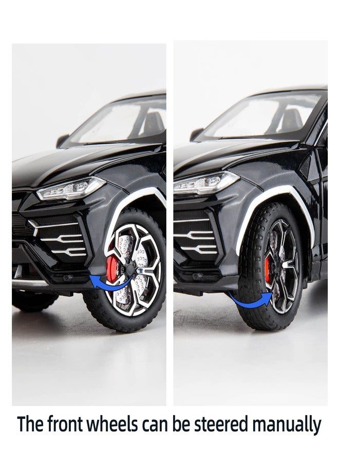 BDTCTK Compatible for 1:24 Lamborghini Urus Car Model, Diecast Pull Back Car Toy car, Doors Open, Light and Sound, Boys Toys Kids Adults Gifts Black - Image 4